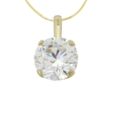 Brilliant 3 carat Diamond 4-Prong Solid Clasp Pendant in your choice of 14k or 18k Yellow Gold by Desert Diamonds