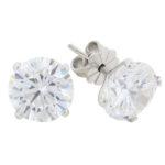 Brilliant 3.5 carat Diamond V-shaped Stud Earrings in Silver with White Gold Plating by Desert Diamonds