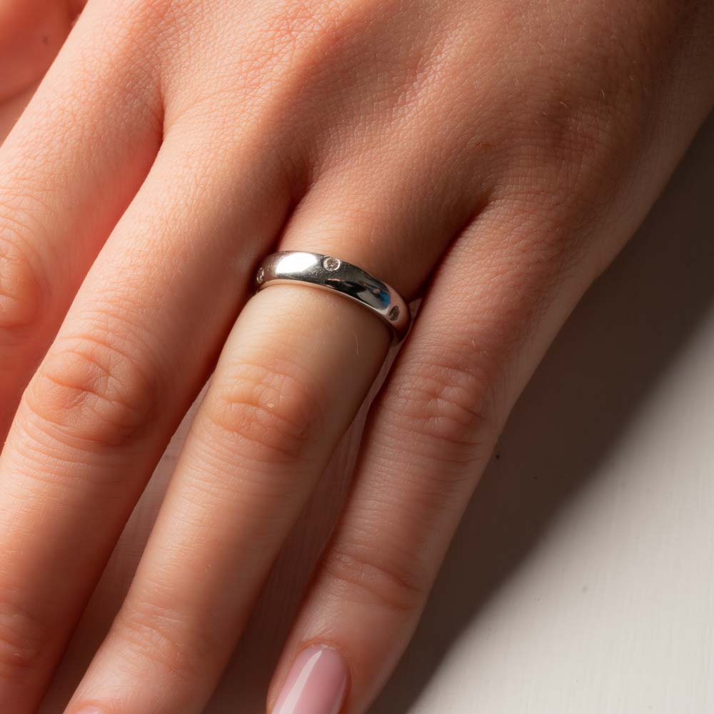 Embedded diamond best sale band