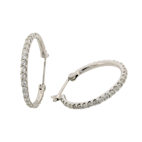 diamond simulant hoop earrings