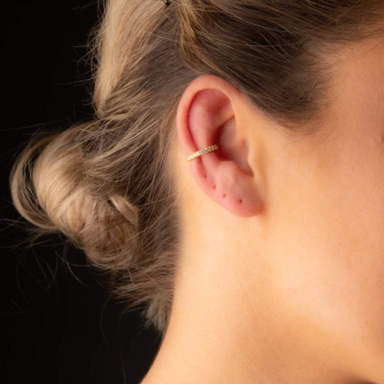 Single Cuff Helix Earring Yellow Gold Plated Desert Diamonds Ireland